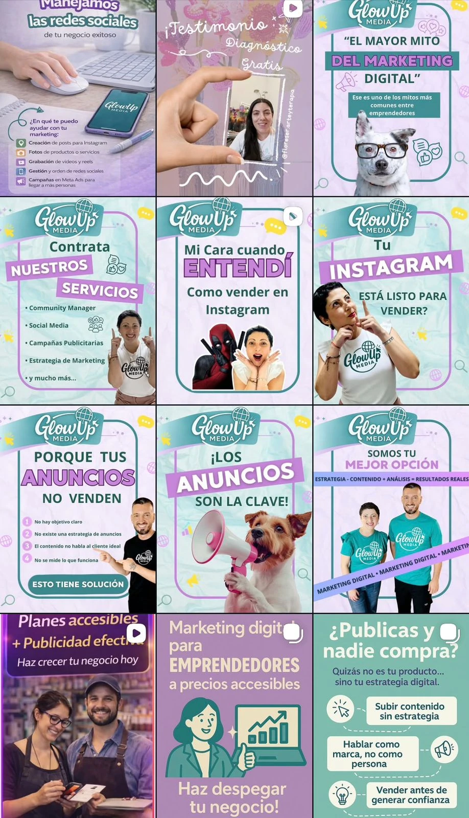 Publicación de servicios GlowUpMedia